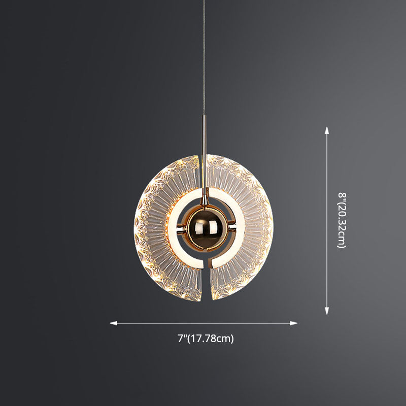 1 Light Plate Hanging Ceiling Light Modern Acrylic Ceiling Light with Hanging Cord for Bedside