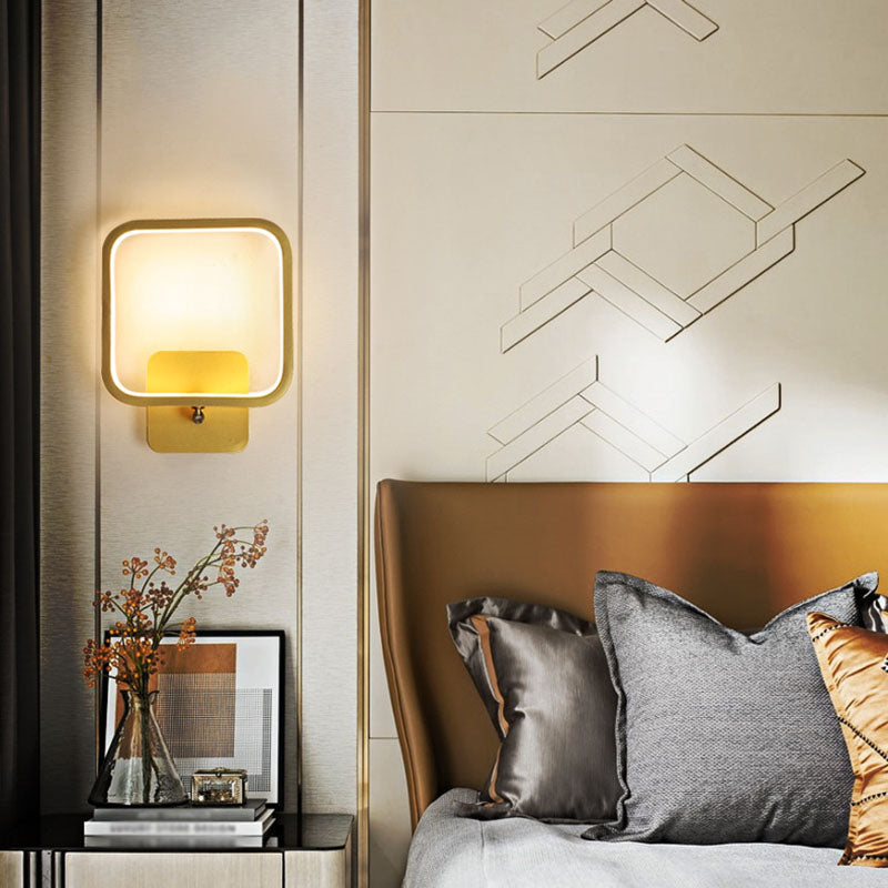 Geometrical Wall Mounted Lighting Modern Style Metal LED Wall Light Sconce for Bedroom