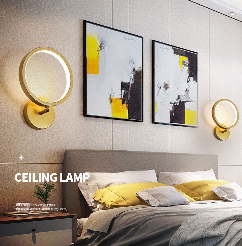 Geometrical Wall Mounted Lighting Modern Style Metal LED Wall Light Sconce for Bedroom