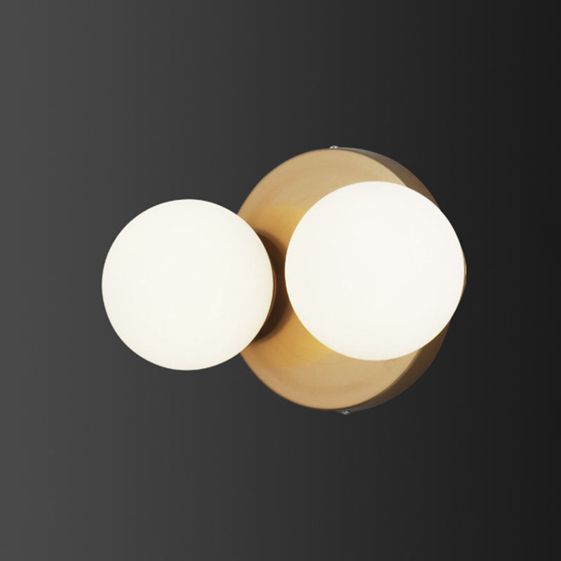 Minimalist Style Global Sconce Light Fixture Glass Bedroom Wall Lighting Fixture in Gold