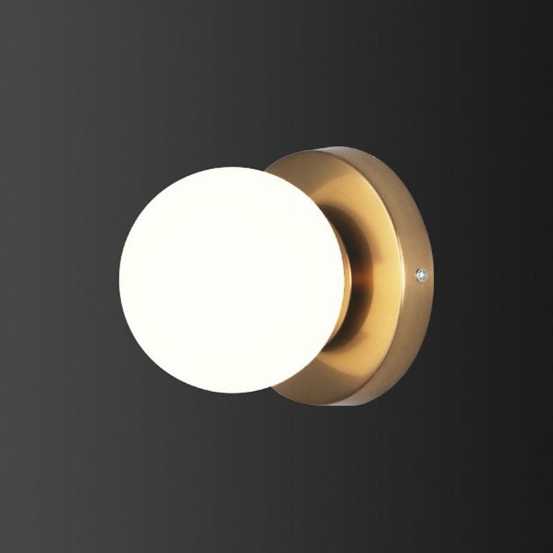 Minimalist Style Global Sconce Light Fixture Glass Bedroom Wall Lighting Fixture in Gold