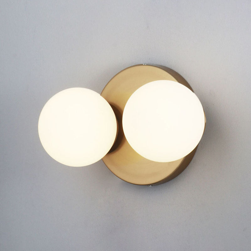 Minimalist Style Global Sconce Light Fixture Glass Bedroom Wall Lighting Fixture in Gold