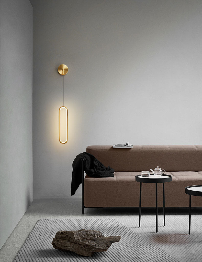 Oval Wall Mount Light Fixture Simplicity Style Metal LED Bedroom Wall Light Sconce