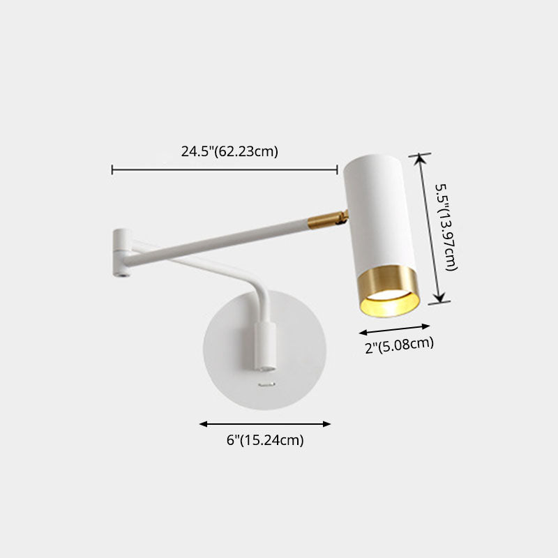 Aluminum Minimalism Wall Light Sconces Swing Arm Wall Mounted Light for Bedroom