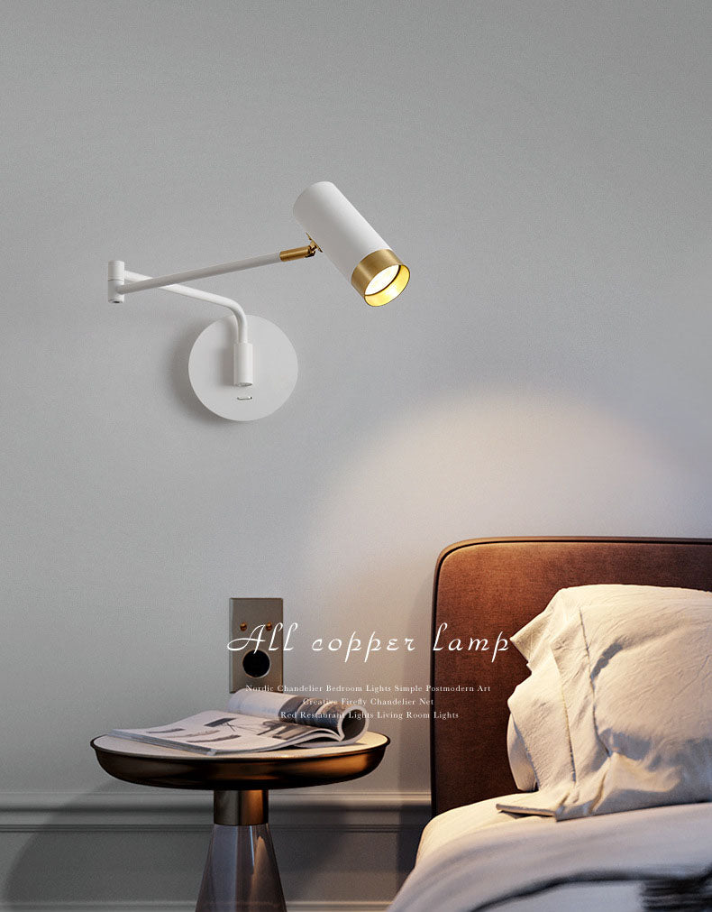 Aluminum Minimalism Wall Light Sconces Swing Arm Wall Mounted Light for Bedroom