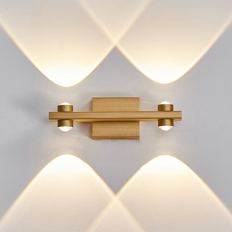 Lampada a montaggio a parete lineare moderna lampada a parete in metallo a 1 luce per bagno