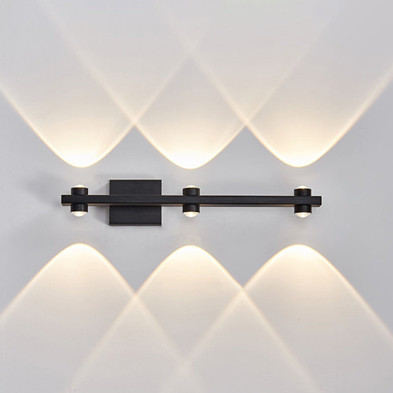 Lampada a montaggio a parete lineare moderna lampada a parete in metallo a 1 luce per bagno