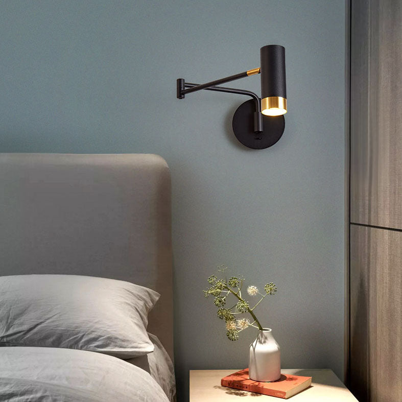 Aluminum Minimalism Wall Light Sconces Swing Arm Wall Mounted Light for Bedroom