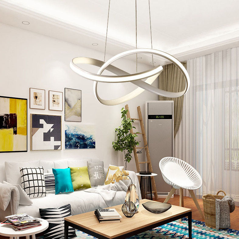 Twiting soggiorno a sospensione a sospensione in metallo kit di luce a led a led in stile nordico