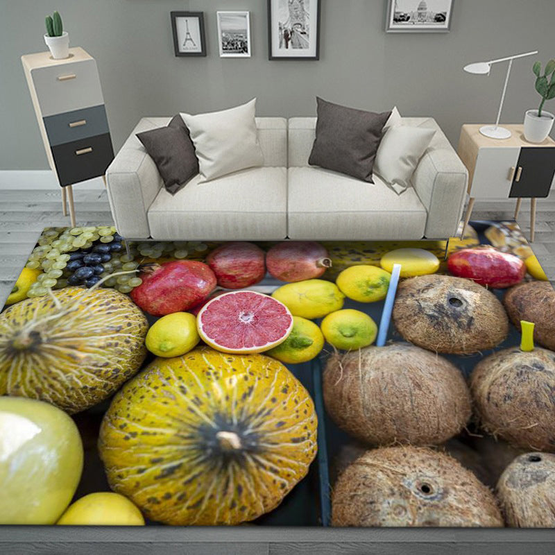 Stylish Area Rug Floral Rose Polyester Non-Slip Backing Carpet Indoor Rug for Living Room Decor