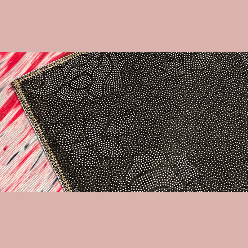 Stylish Area Rug Floral Rose Polyester Non-Slip Backing Carpet Indoor Rug for Living Room Decor