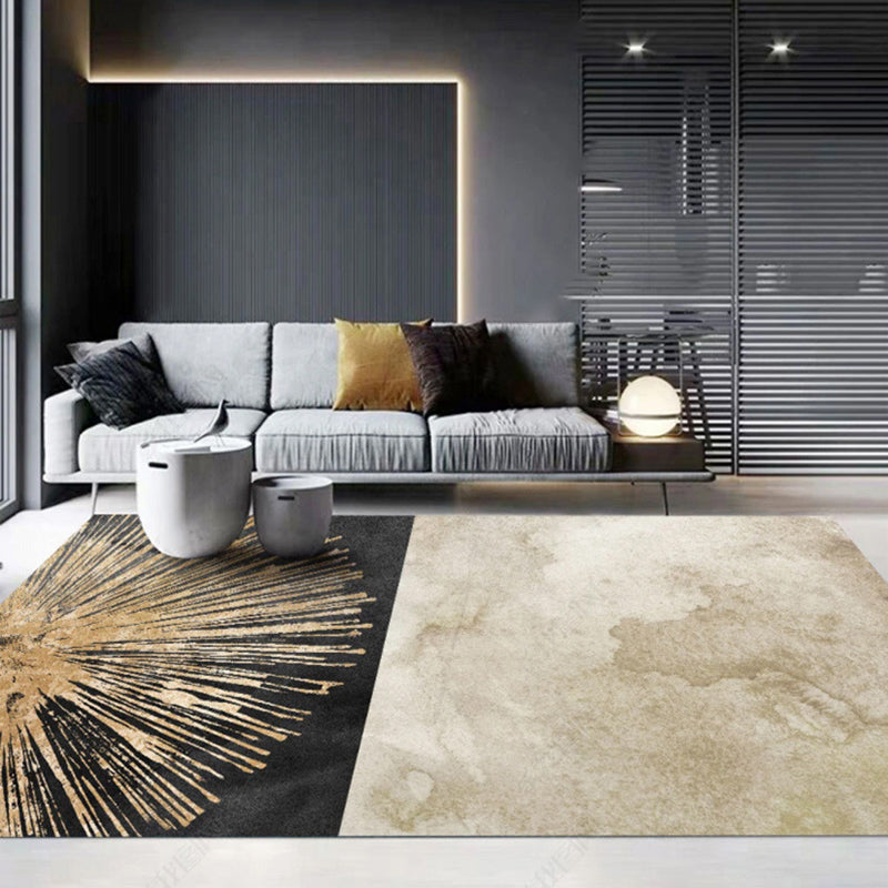Grey Modern Indoor Rug Polyester Color Block Area Rug Non-Slip Area Carpet for Home Decor