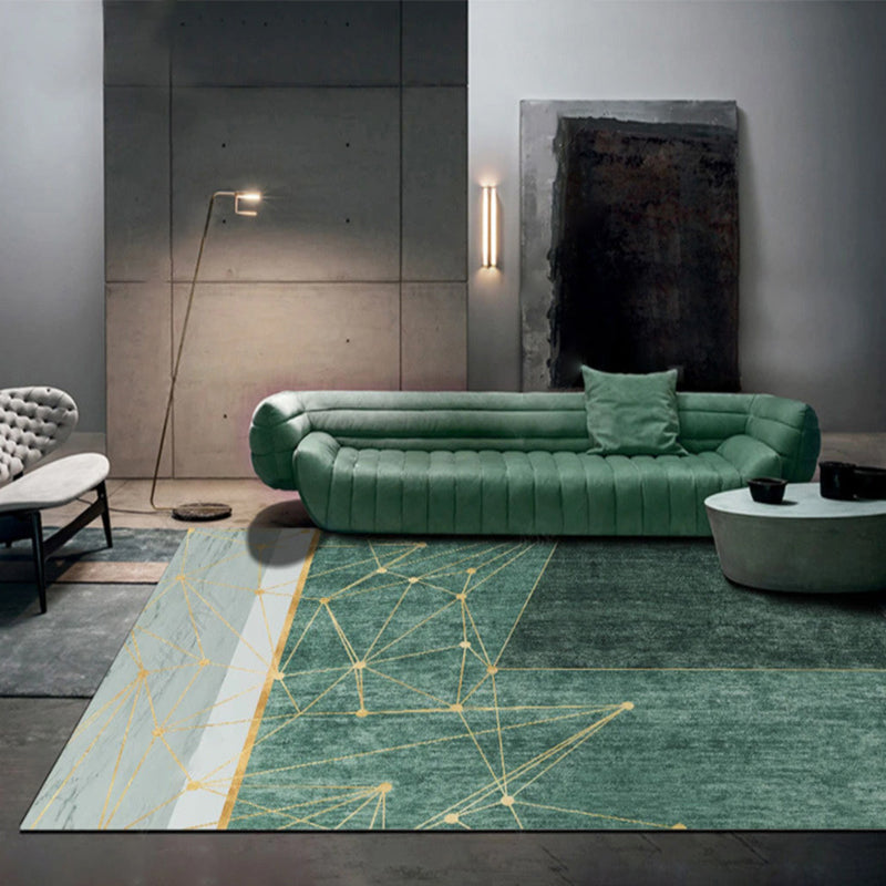 Grey Modern Indoor Rug Polyester Color Block Area Rug Non-Slip Area Carpet for Home Decor