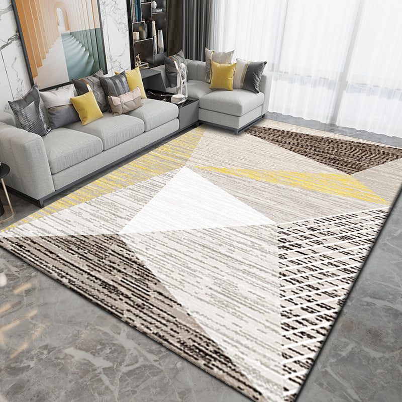 Minimalist Indoor Rug Geometry Pattern Polyester Stain Resistant Area Rug for Living Room