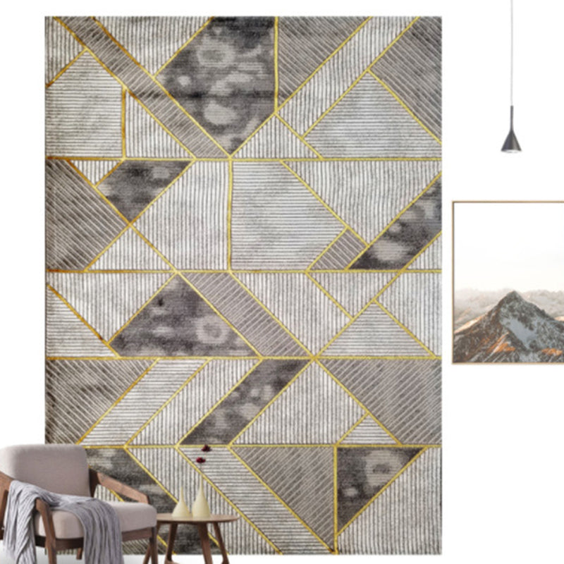 Blue Modern Rug Polyester Abstract Carpet Non-Slip Backing Area Carpet for Home Decoration