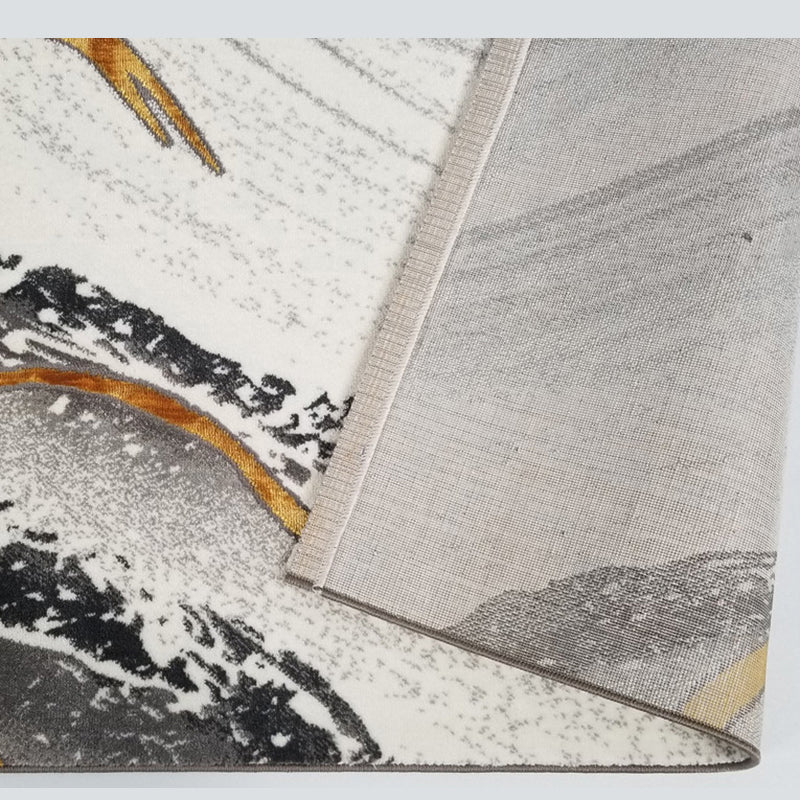 Blue Modern Rug Polyester Abstract Carpet Non-Slip Backing Area Carpet for Home Decoration