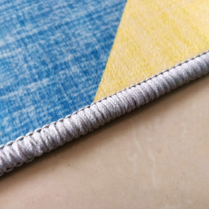 Tapis moderne aux couleurs bloquées, en mélange de coton rose, antidérapant, pour la décoration de la maison