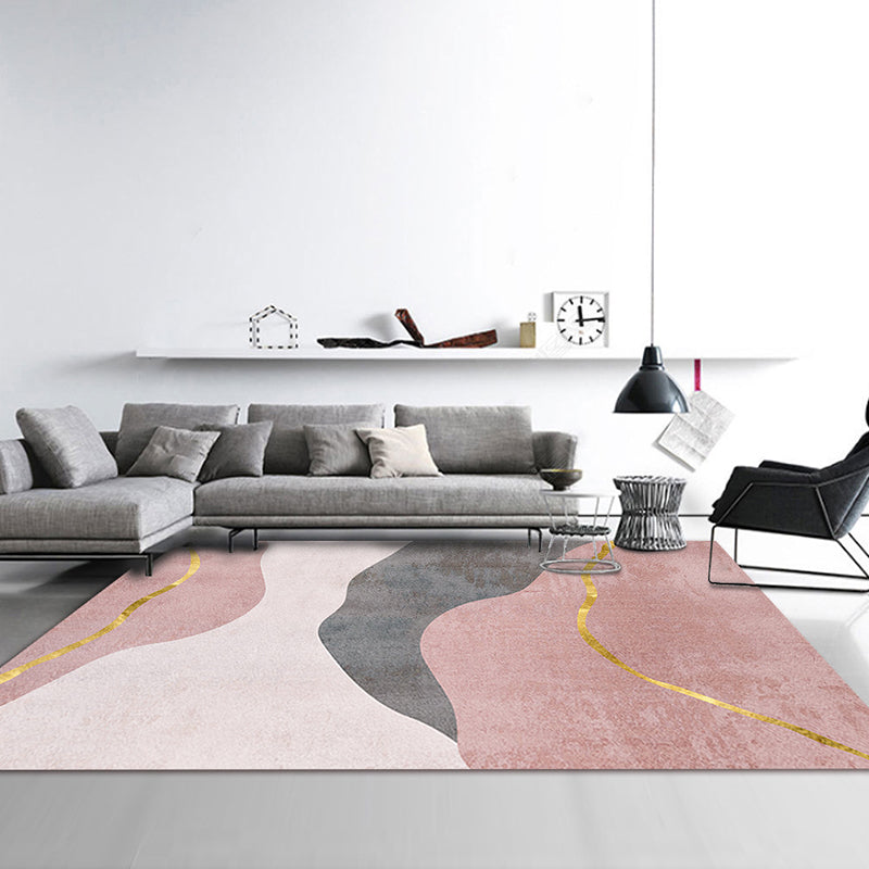 Tapis de couleur rose en Polyester, moderne, avec envers antidérapant, pour la décoration de la maison