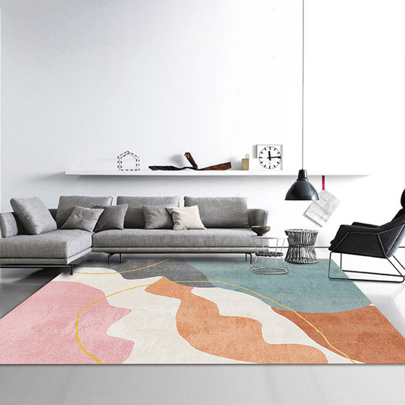 Tapis de couleur rose en Polyester, moderne, avec envers antidérapant, pour la décoration de la maison