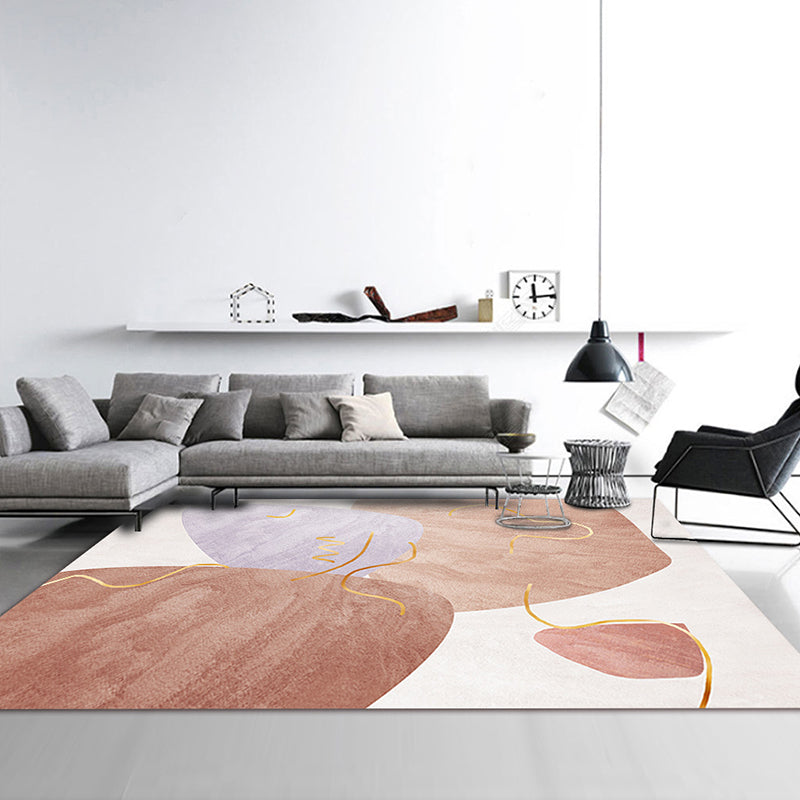 Tapis de couleur rose en Polyester, moderne, avec envers antidérapant, pour la décoration de la maison