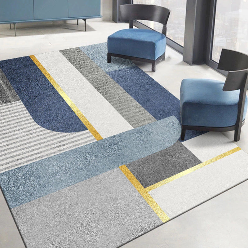 Tapis moderne aux couleurs bloquées, en Polyester rose, avec envers antidérapant, pour l'intérieur, pour la décoration de la maison