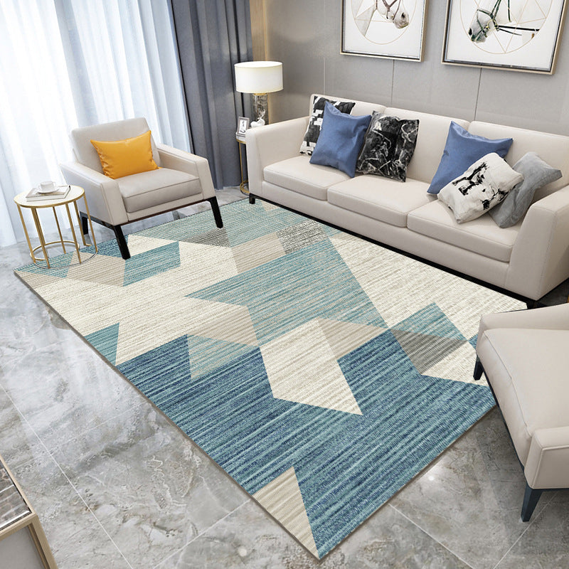 Apricot Geometric Indoor Rug Polyester Rug Minimalist  Carpet Non-Split for Home Decoration