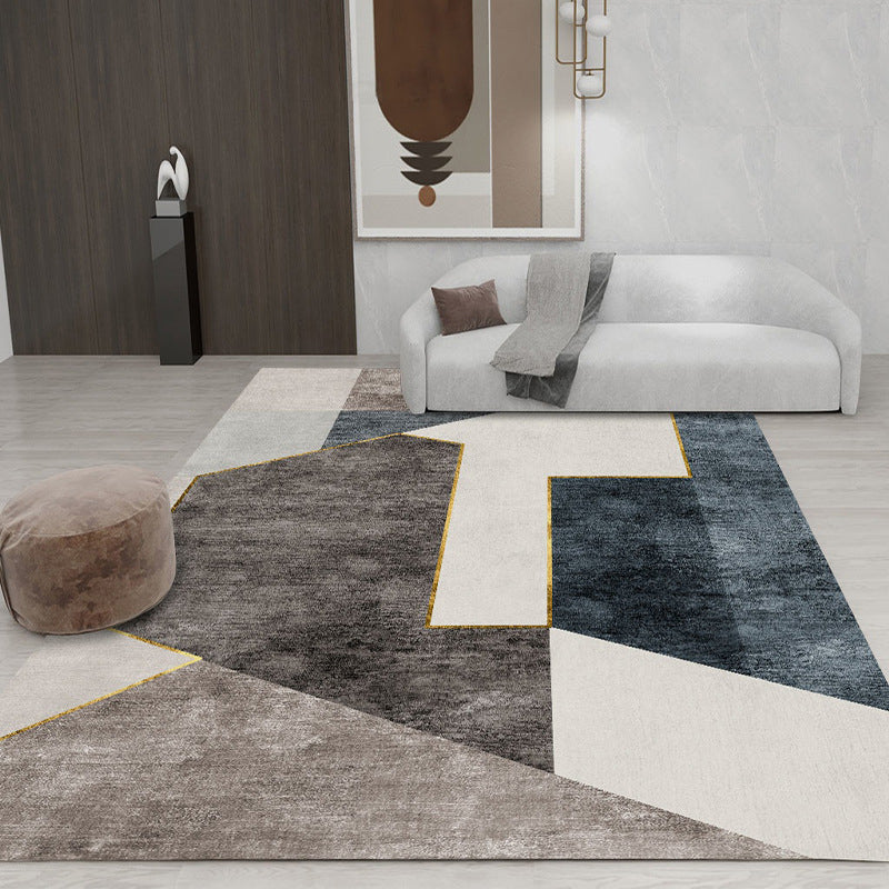 Minimalist Indoor Rug Geometry Pattern Modern Rug Polyester Anti-slip Area Rug for Living Room