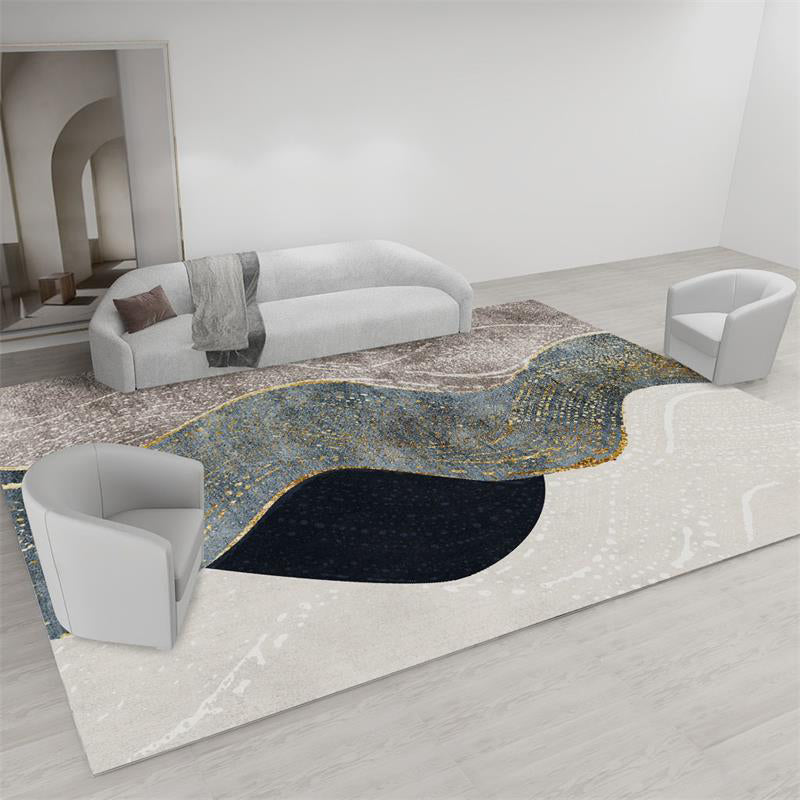 Minimalist Indoor Rug Geometry Pattern Modern Rug Polyester Anti-slip Area Rug for Living Room