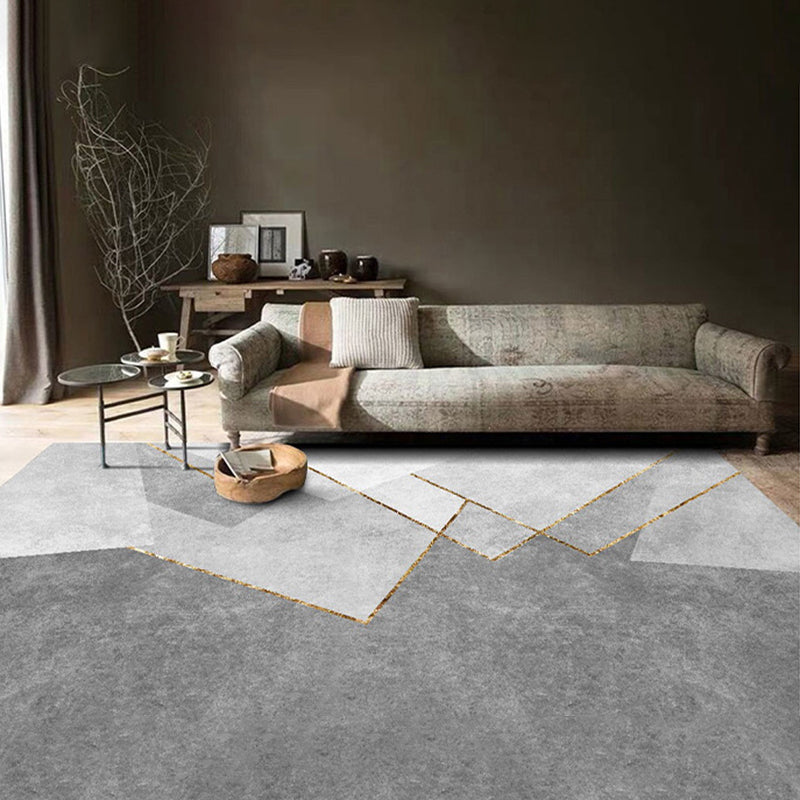 Minimalist Indoor Rug Geometry Pattern Modern Rug Polyester Anti-slip Area Rug for Living Room