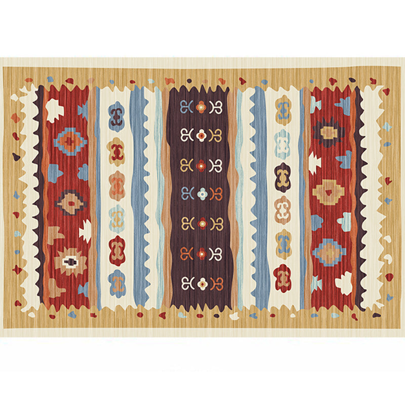 Multicolor vintage gebied Rug polyester streepprint tapijt tapijt niet-slip achterste binnenkleed tapijt voor woonkamer