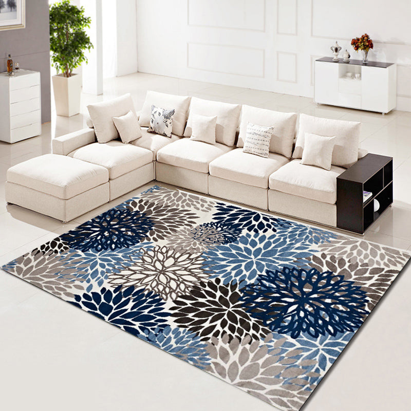 Simplicity Floral Design Rug Comfort Modern Carpet Polyester Washable Carpet for Living Room