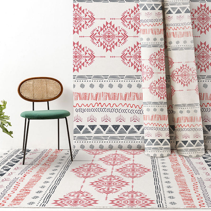 Bohemian Tribal Totem Teppich Farbe gemischter Polyesterbereich Teppich nicht rutscher Backing Teppich für Wohnzimmer