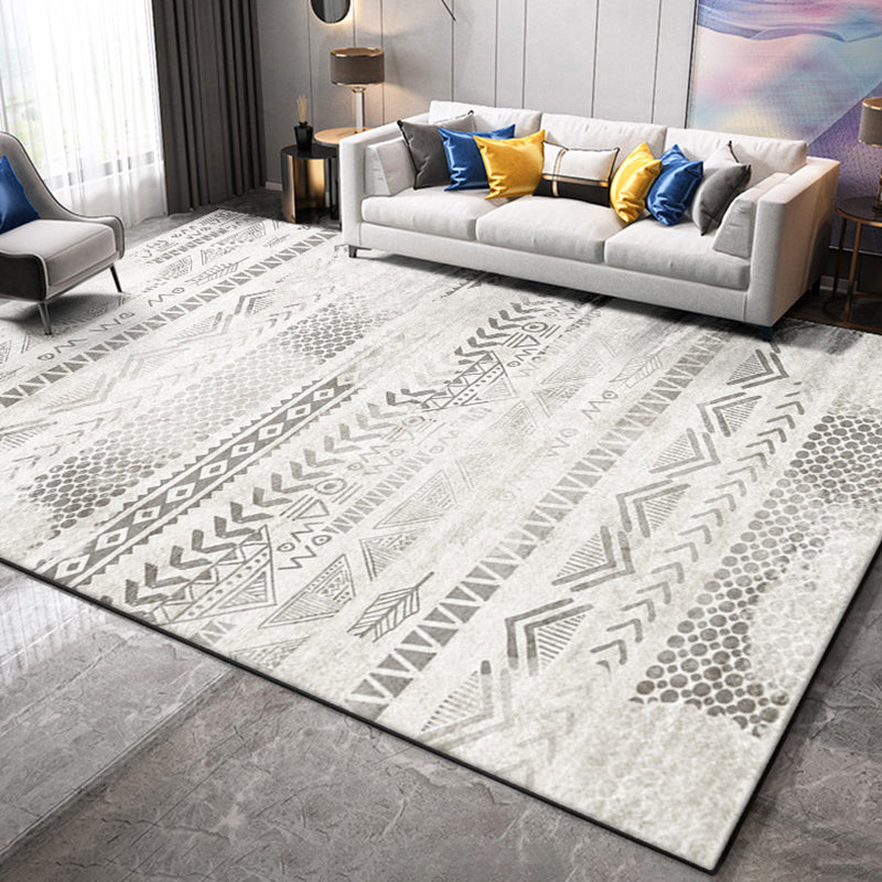 Mehrfarbiger ethnischer Print Teppich Polyester Antiquen Teppich nicht rutschfestem Innenteppich für die Heimdekoration