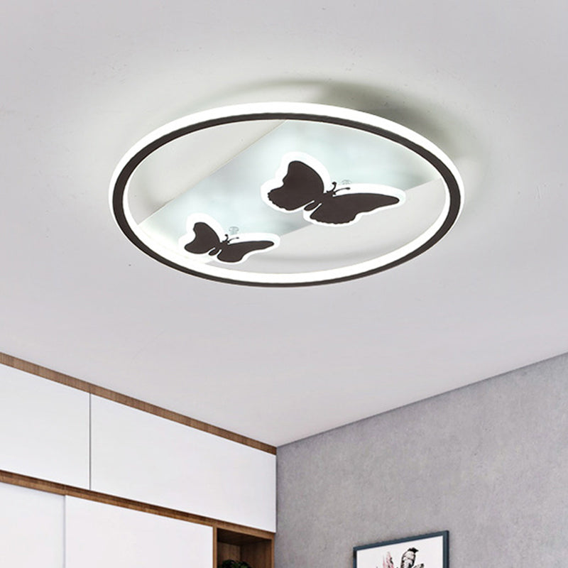 18.5"/23" Wide Butterfly Flush Mount Lamp Modern Acrylic Brown LED Ceiling Fixture in Warm Light/White Light/Remote Control Stepless Dimming