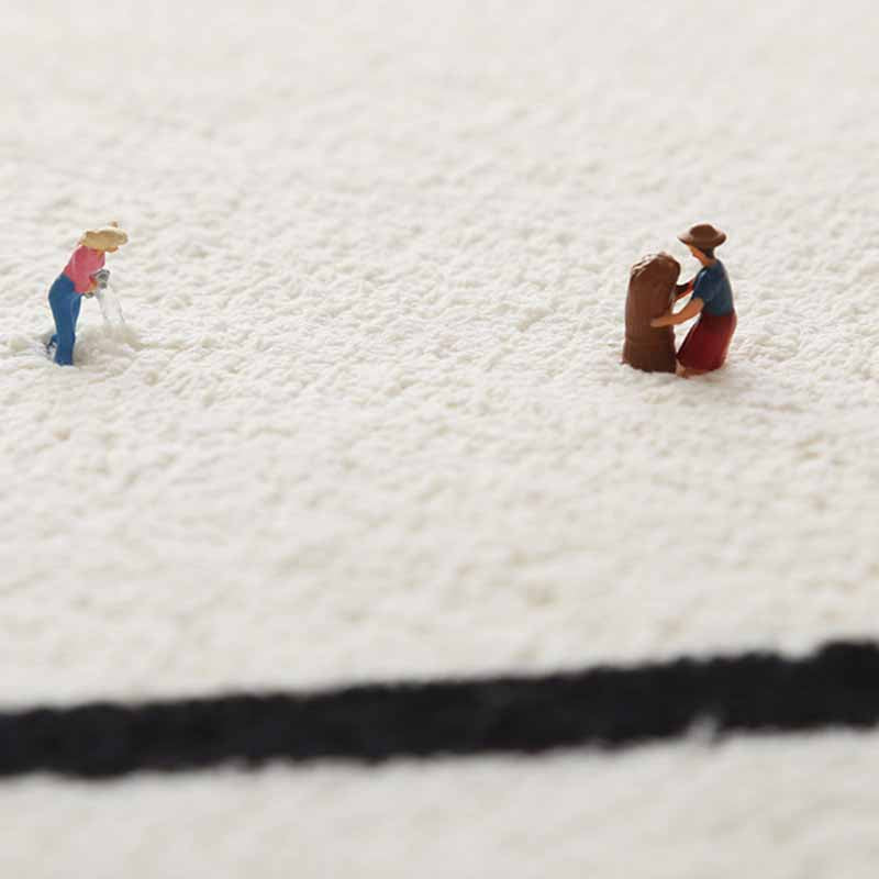 Moderner, farbblockierter Teppich, grauer Polyester-Teppich, rutschfester Teppich für die Inneneinrichtung