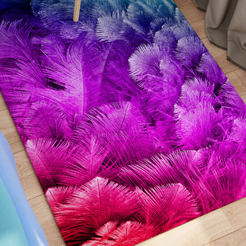 Casual Plants Area Rug Green Polyester Indoor Carpet Non-Split Rug for Indoor Room