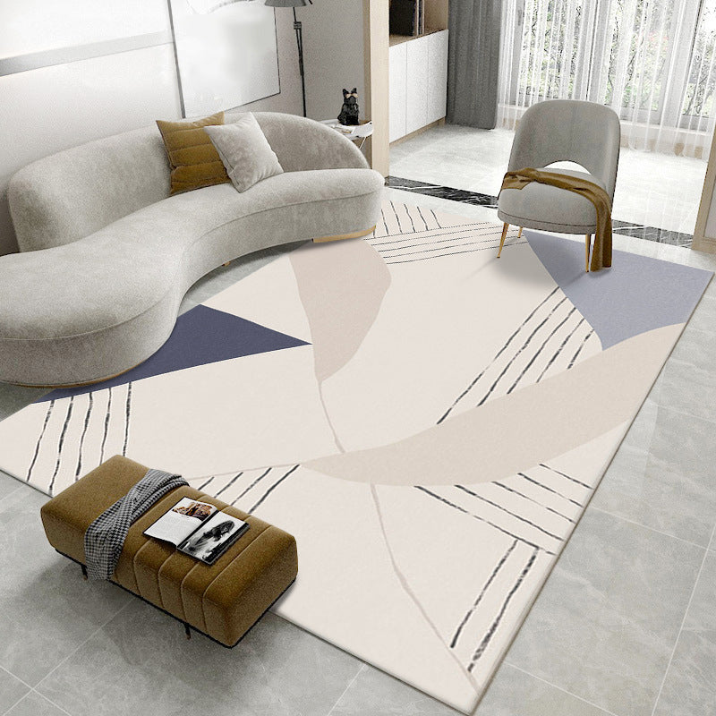 Apricot Abstract Indoor Carpet Polyester Minimalist Rug Anti-Split for Home Decoration