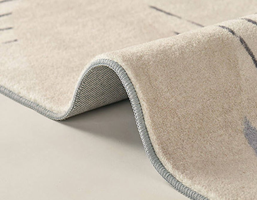 Apricot Abstract Indoor Carpet Polyester Minimalist Rug Anti-Split for Home Decoration