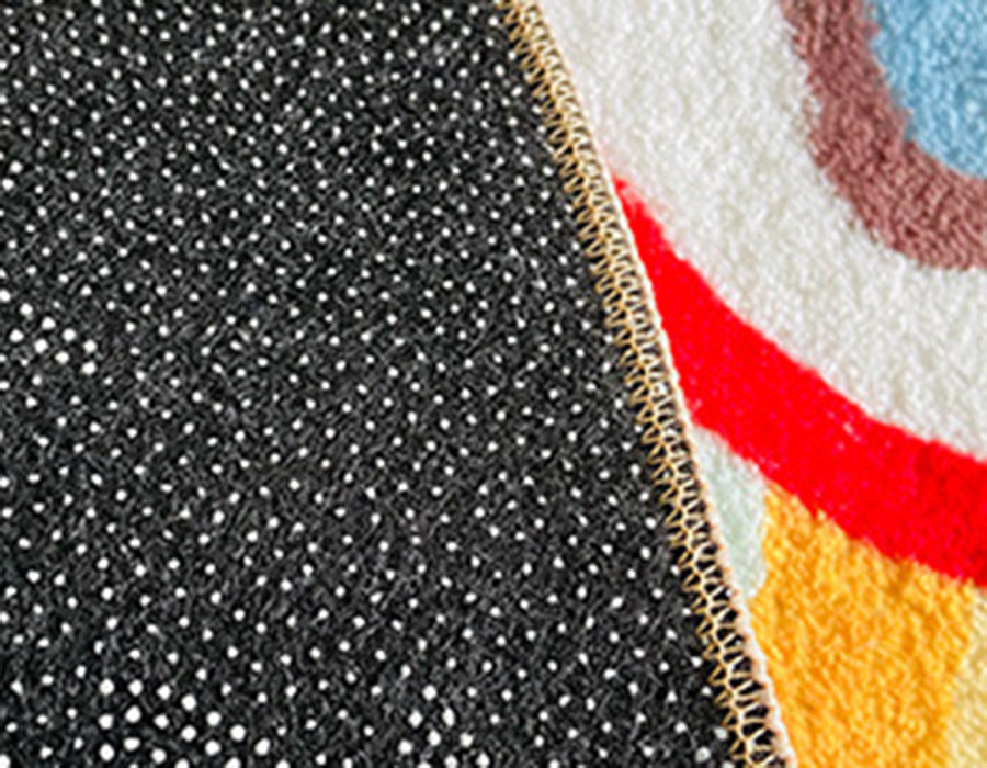 White Simple Rug Polyester Contemporary Carpet Non-Split Backing Area Rug for Indoor Room