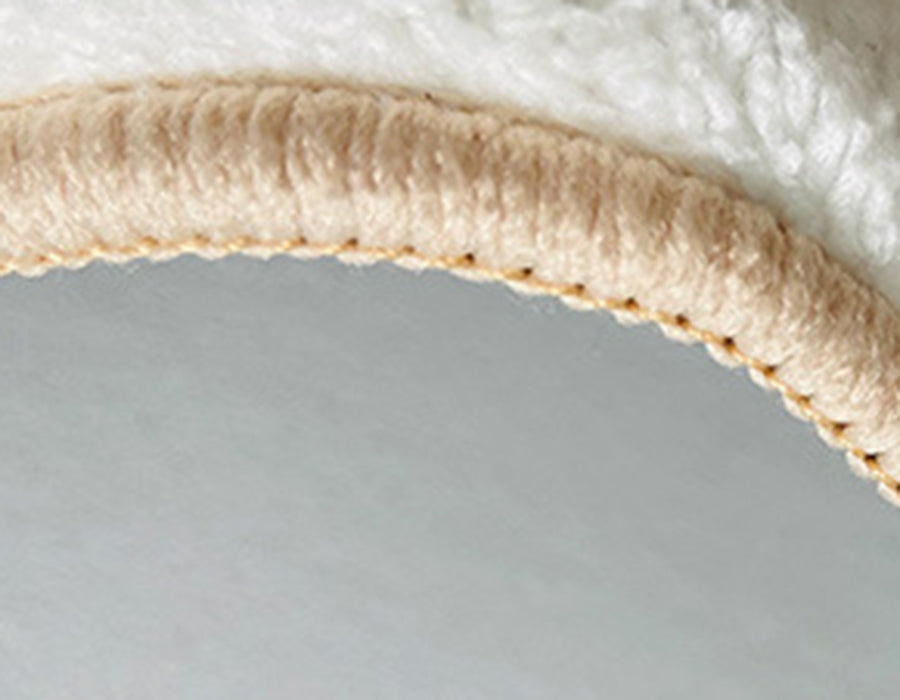 White Simple Rug Polyester Contemporary Carpet Non-Split Backing Area Rug for Indoor Room