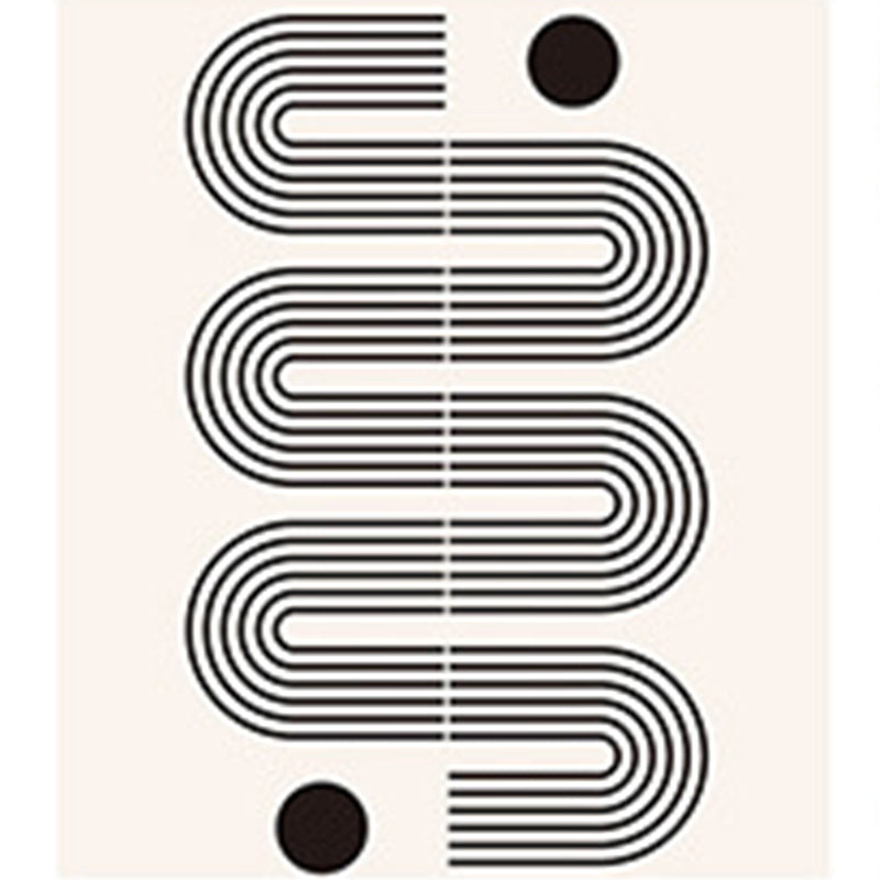 White Simple Rug Polyester Contemporary Carpet Non-Split Backing Area Rug for Indoor Room