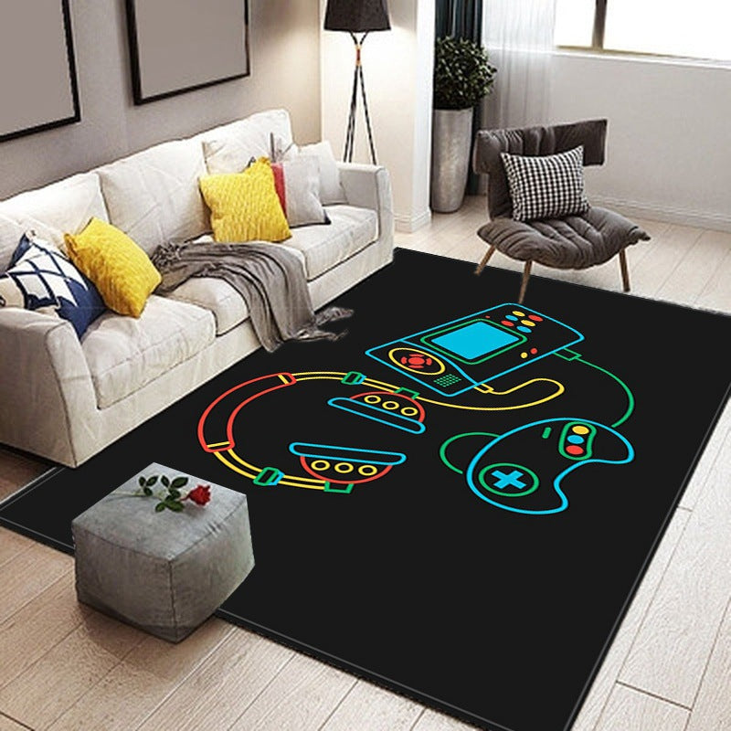 Minimalist Living Room Carpet Game Theme Indoor Rug Polyster Area Rug with Non-slip backing
