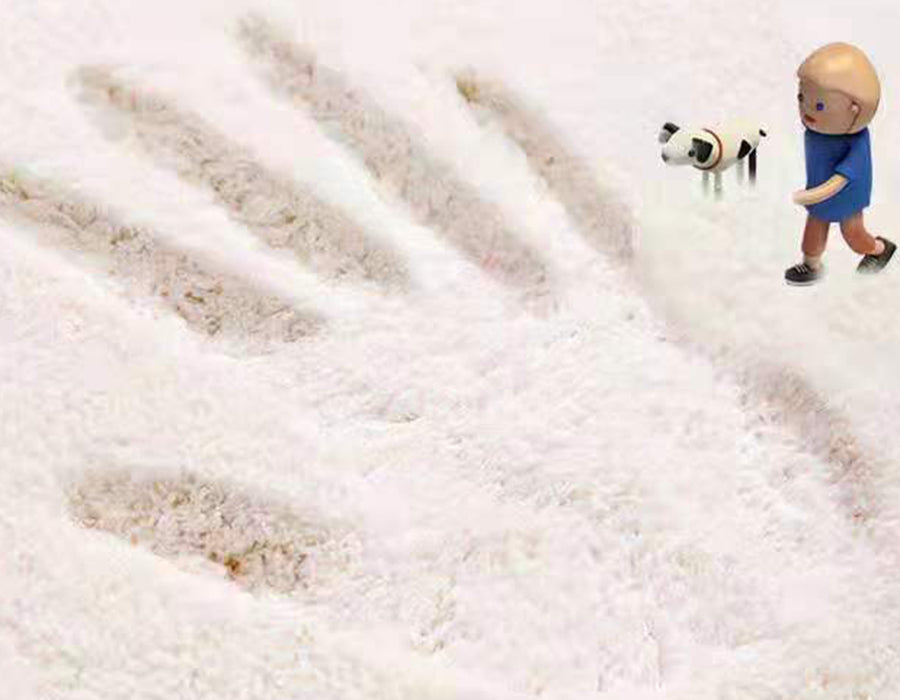 Blue Contemporary Carpet Polyester Abstract Rug Anti-Split Backing Indoor Carpet for Home Decor