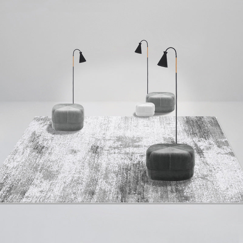 Stylish Grey Tye Dye Carpet Polyester Modern Area Rug Anti-Slip Washable Rug for Home Decor