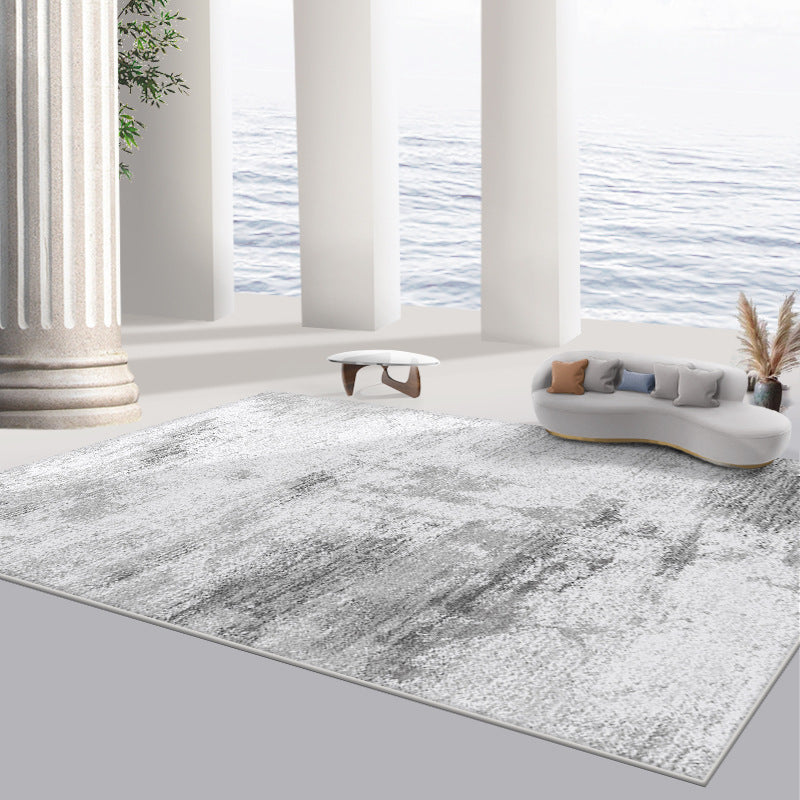 Stylish Grey Tye Dye Carpet Polyester Modern Area Rug Anti-Slip Washable Rug for Home Decor