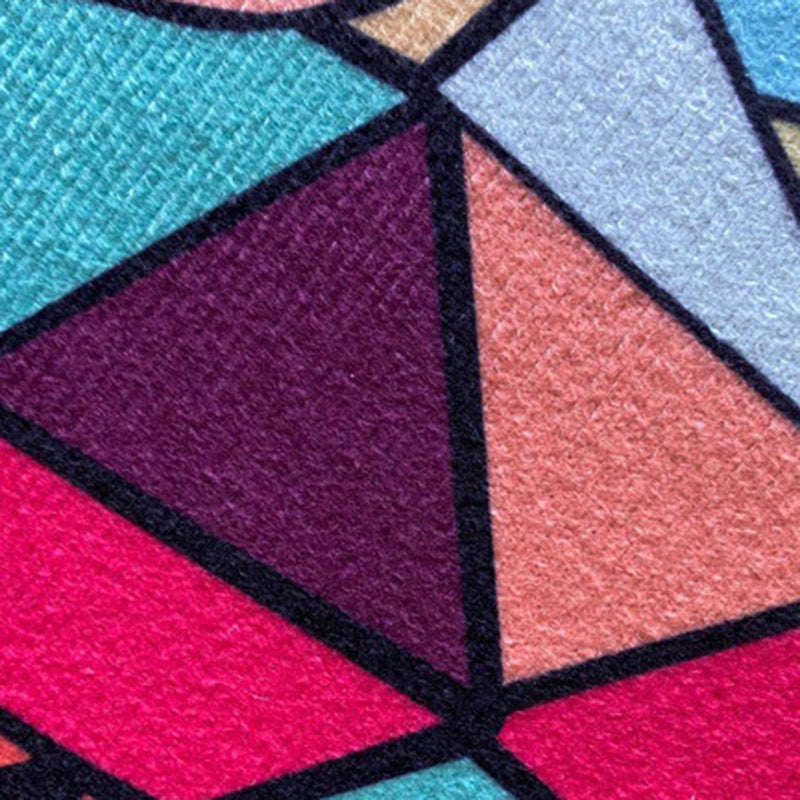 Modern Geometric Area Carpet Green Polyester Indoor Rug Non-Slip Area Rug for Home Decor