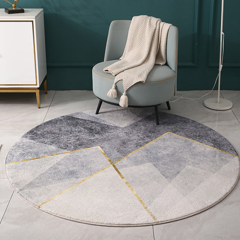 Apricot Minimalist Indoor Rug Polyester Abstract Carpet Anti-Split for Indoor Room