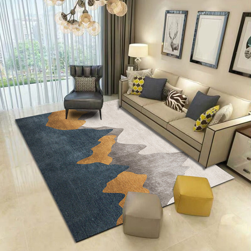 Green Abstract Carpet Polyester Casual Indoor Rug Non-Split Rug for Home Decor