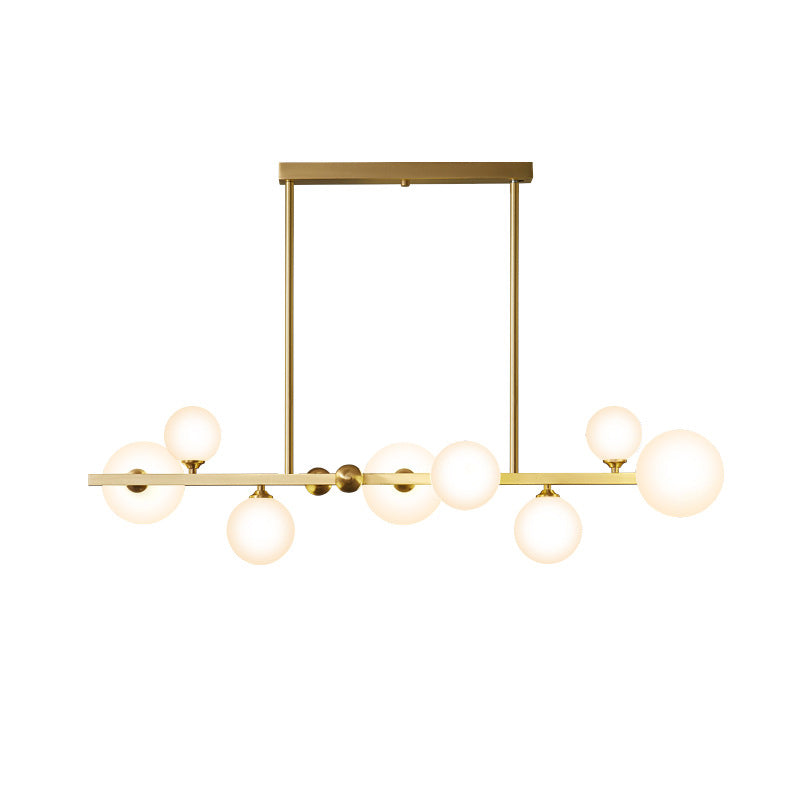 Luce a 8 luci di vetro isola in stile moderno in stile creativo a sospensione a sospensione per sala da pranzo