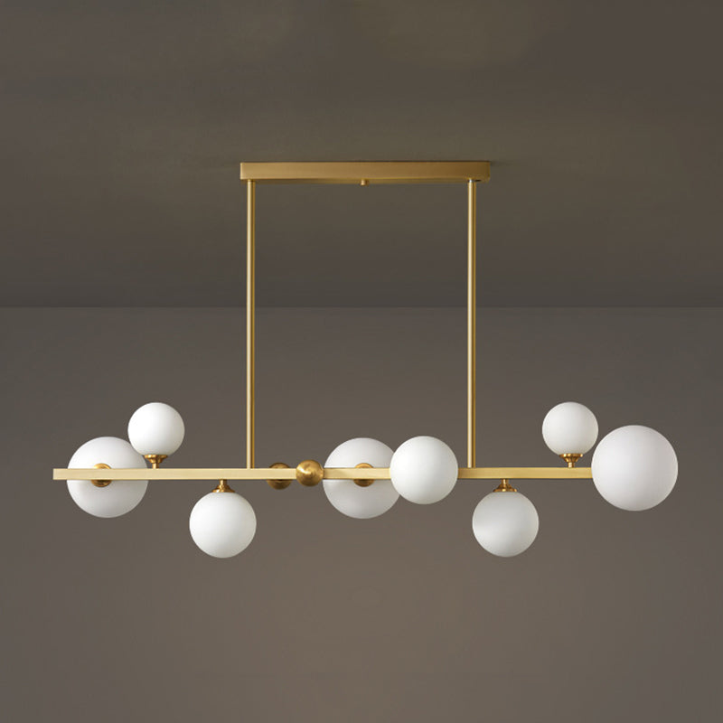 Luce a 8 luci di vetro isola in stile moderno in stile creativo a sospensione a sospensione per sala da pranzo